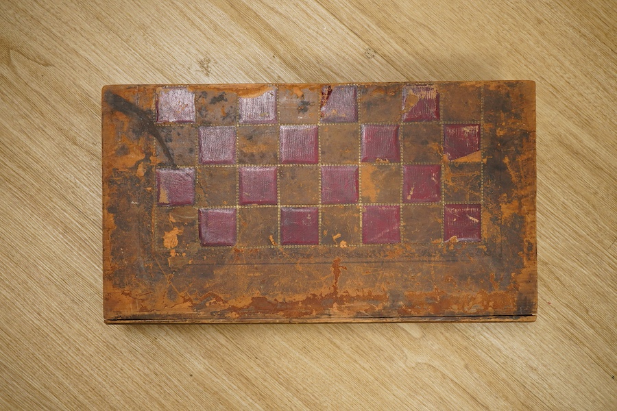 Three late 19th/early 20th century folding chess/backgammon boards fashioned as books